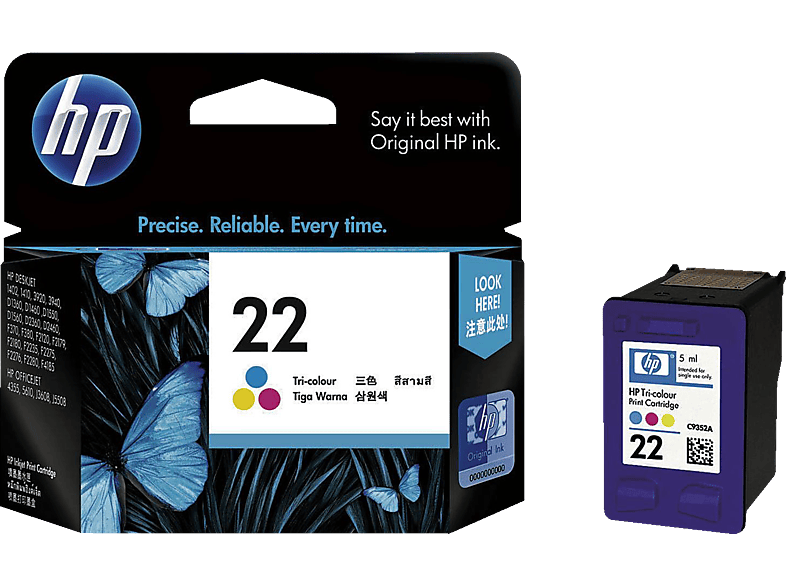 HP 22 Tintenpatrone Cyan/Magenta/Gelb (C9352AE)