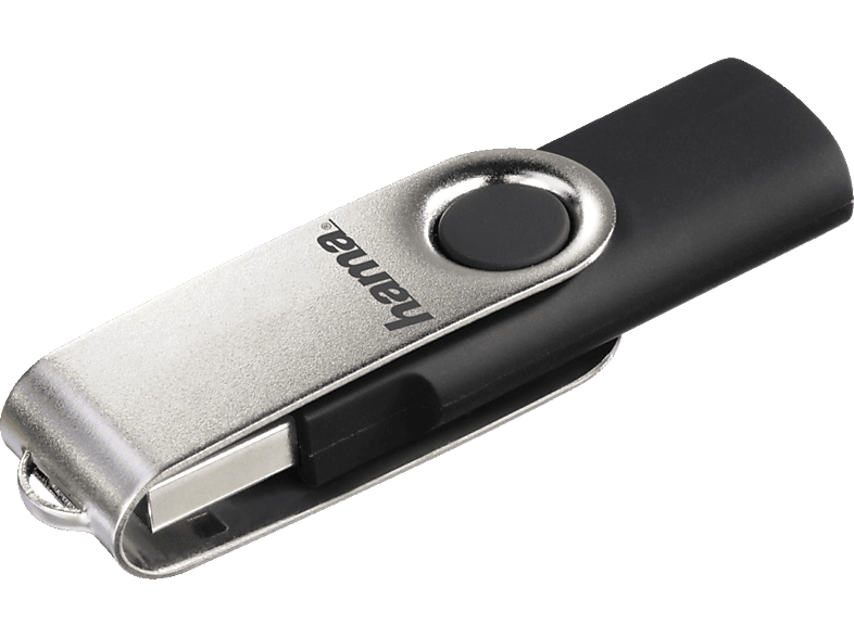 HAMA Rotate USB-Stick, 8 GB, 10 MB/s, Schwarz/Silber