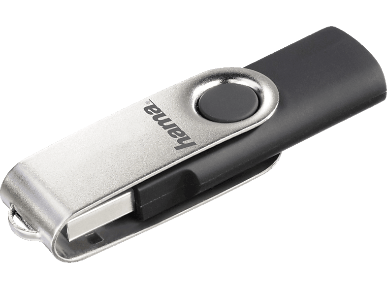 HAMA Rotate USB-Stick, 16 GB, 10 MB/s, Schwarz/Silber