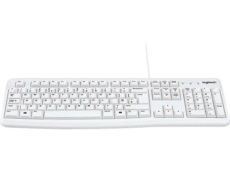 LOGITECH Keyboard K120, Tastatur, kabelgebunden, Weiß
