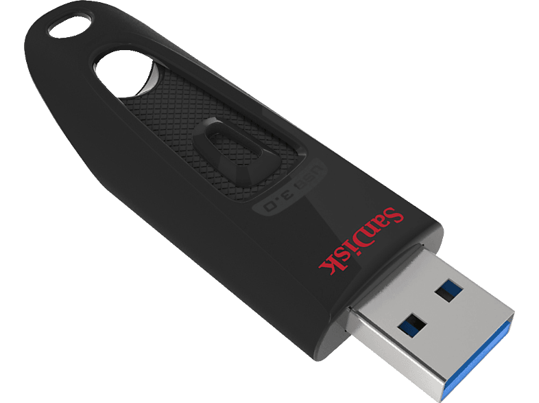 SANDISK Ultra USB-Stick, 128 GB, 100 MB/s, Schwarz