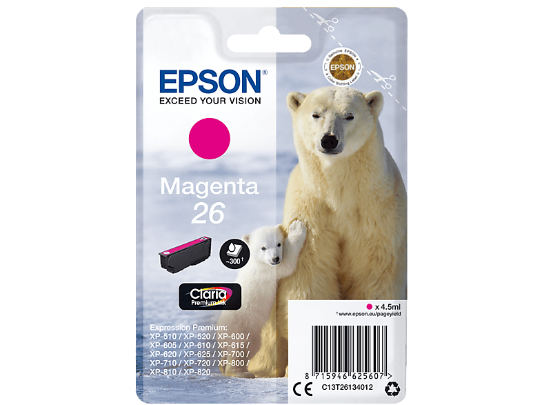 EPSON Original Tintenpatrone Magenta (C13T26134012)