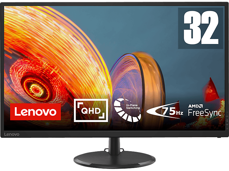LENOVO D32Q-20 31,5 Zoll QHD Monitor (4 ms Reaktionszeit, 75 Hz)