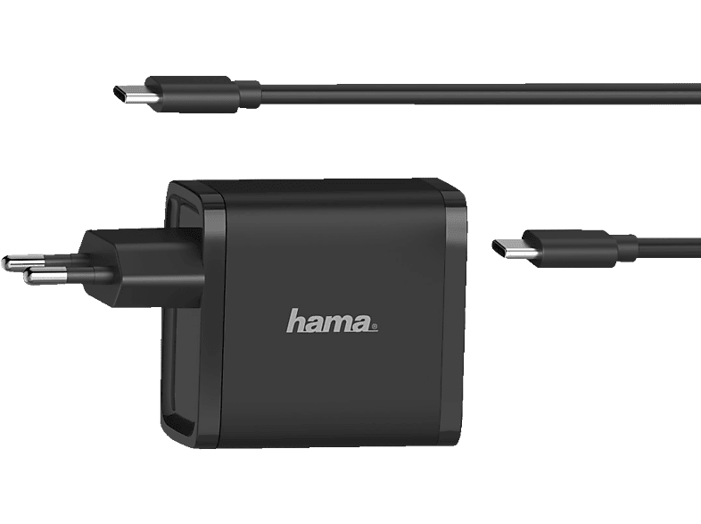 HAMA 45 Watt USB-C Notebook-Netzteil Universal, 5 - 20 Volt, Schwarz