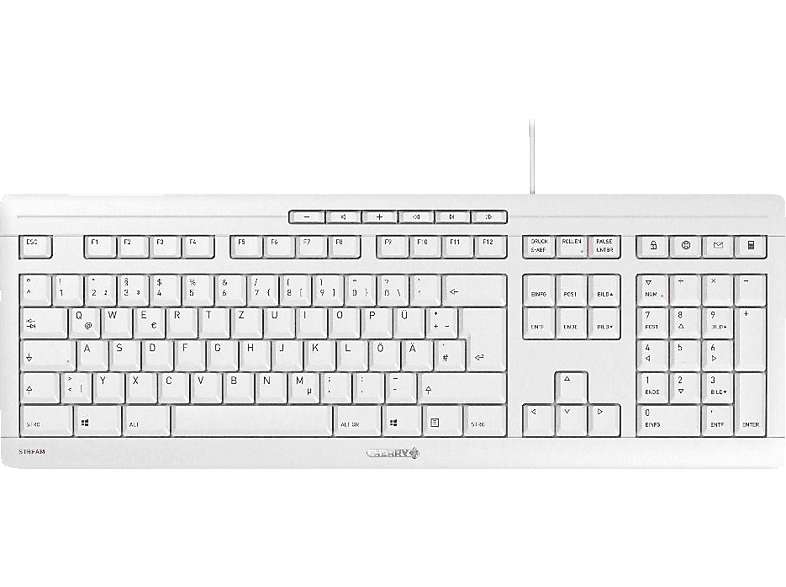CHERRY STREAM, Tastatur, kabelgebunden, Weiß/Grau
