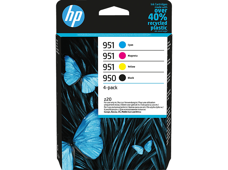 HP 950/1 4er Pack Tintenpatrone Schwarz, Cyan, Magenta, Gelb (6ZC65AE)