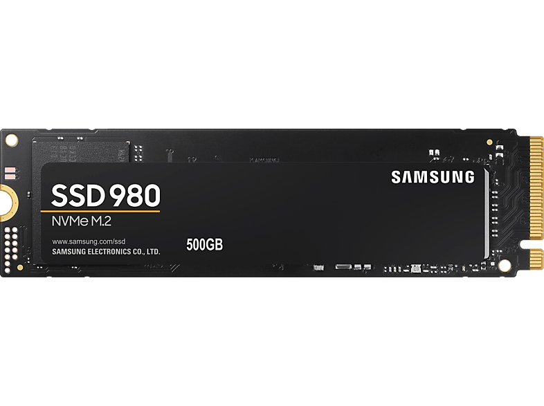 SAMSUNG 980 Festplatte Retail, 500 GB SSD M.2 via NVMe, intern