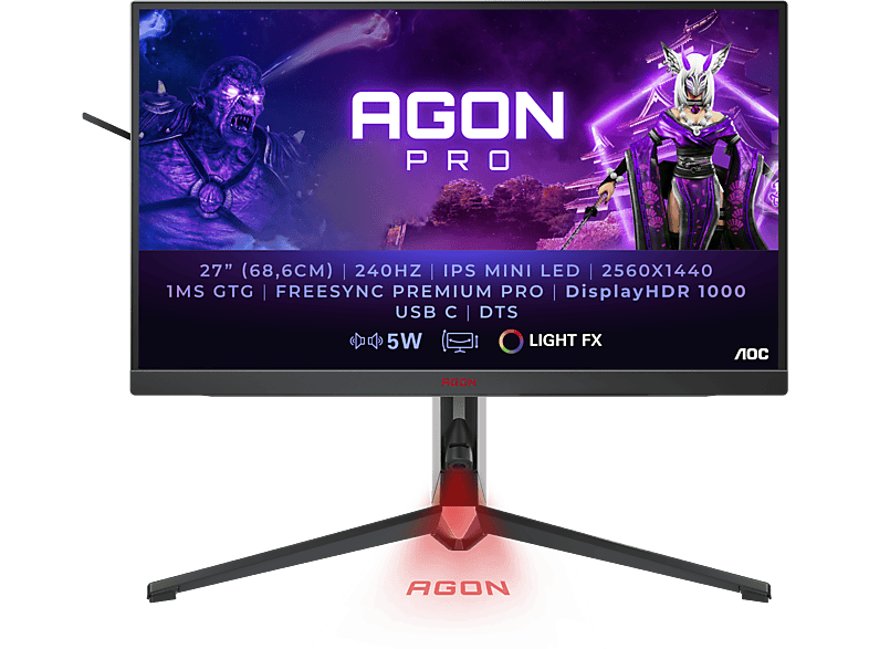 AOC AG274QZM 27 Zoll WQHD Gaming Monitor (1 ms Reaktionszeit, 240 Hz)