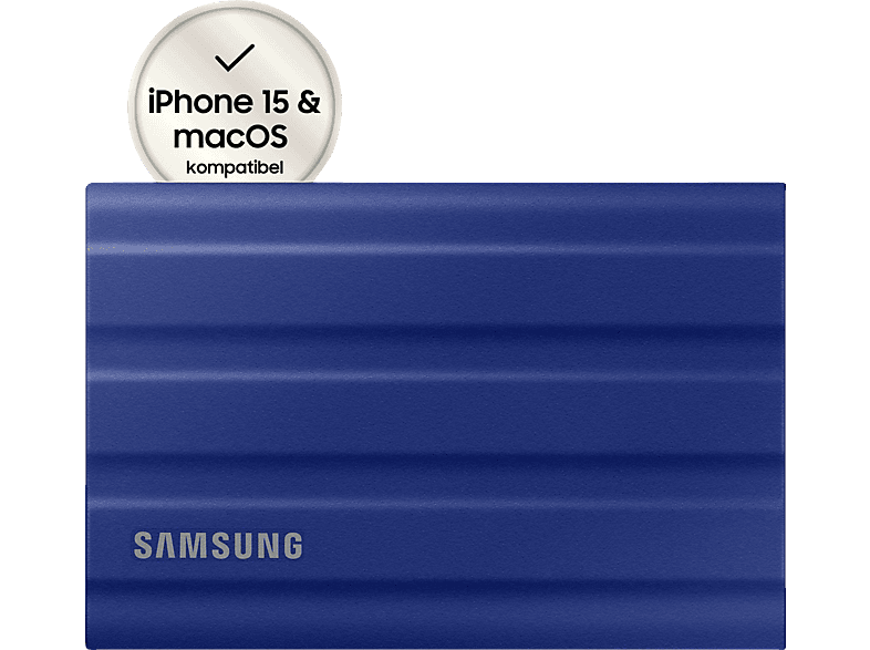 SAMSUNG Portable SSD T7 Shield Festplatte, 1 TB SSD, extern, Blau