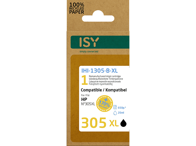 ISY IHI-1305-B-XL Tintenpatrone Schwarz