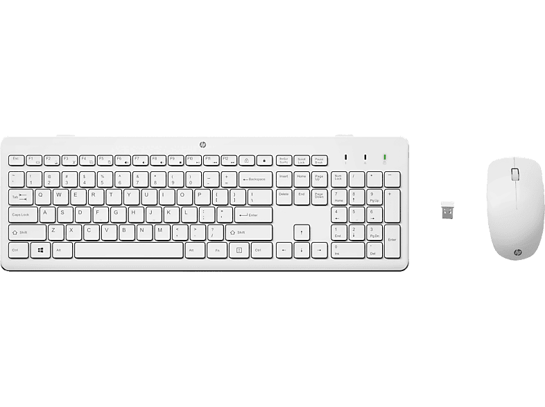 HP 230 Maus und -Tastatur, Set, kabellos, Weiß
