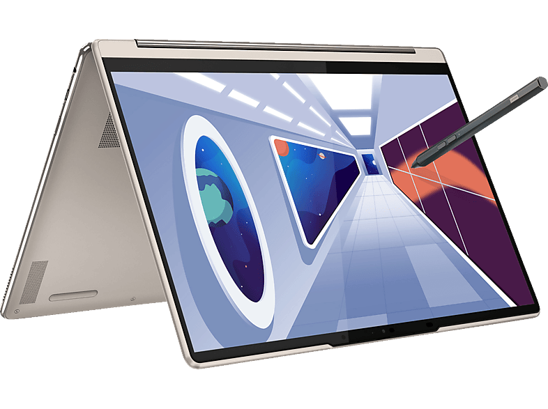 LENOVO Yoga 9i (8. Generation), Premium Convertible Notebook mit 14 Zoll Display Touchscreen, Intel® Core™ i7 Prozessor, 16 GB RAM, 1 TB SSD, Intel iris Xe Grafik, Oatmeal/Champagnersilber