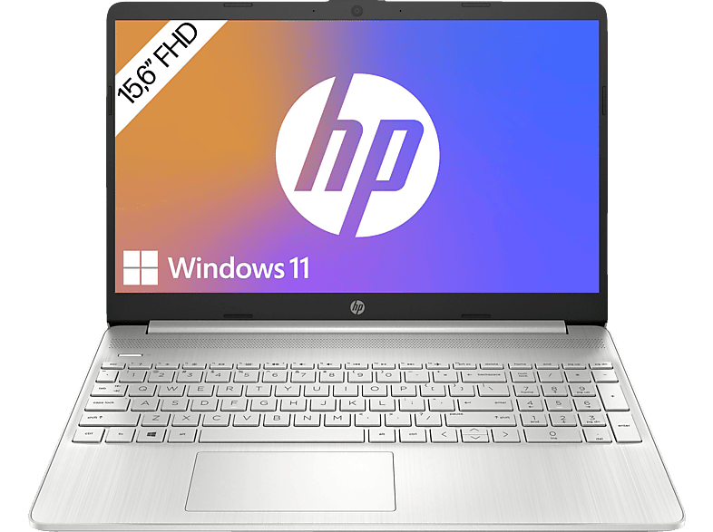 HP 15s-fq5356ng, Notebook mit 15,6 Zoll Display, Intel® Core™ i5 Prozessor, 16 GB RAM, 1 TB SSD, Intel Iris Xe Grafik, Silber