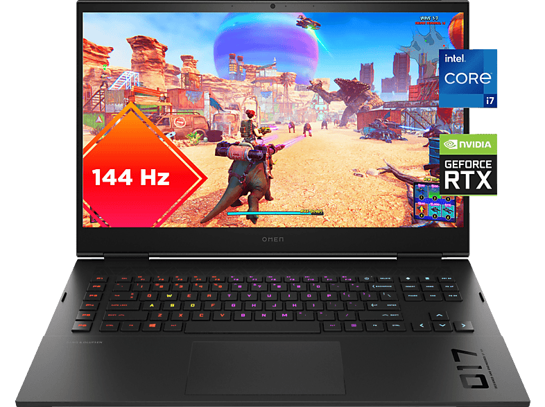 HP OMEN by Laptop 17-cm2376ng, Gaming Notebook mit 17,3 Zoll Display, Intel® Core™ i7 Prozessor, 16 GB RAM, 1 TB SSD, NVIDIA GeForce RTX 4070, Schwarz
