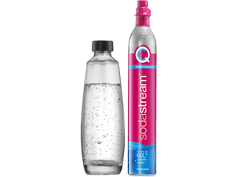 SODASTREAM Quick Connect Reservezylinder + 1 L Glasflasche Wassersprudler Zubehör